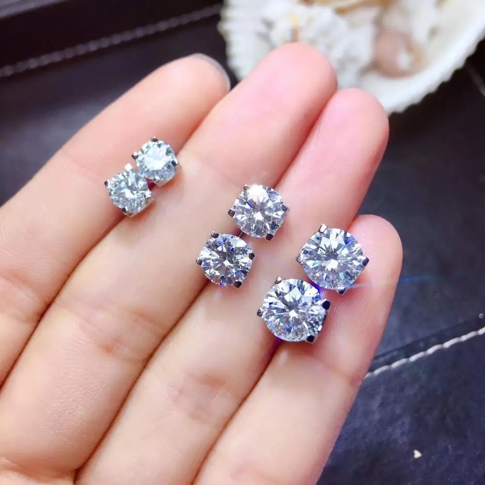 moisanite earrings attractive character women silver earrings 925 sterling silver shiny better than diamond gift