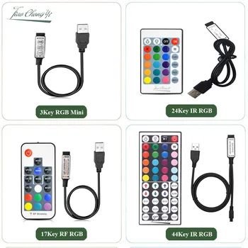DC5V USB LED Streifen RGB Controller 3 Tasten Dimmer/24 Tasten IR Fernbedienung/17 Tasten RF Wireless Remote Control 2835 5050 RGB Streifen licht