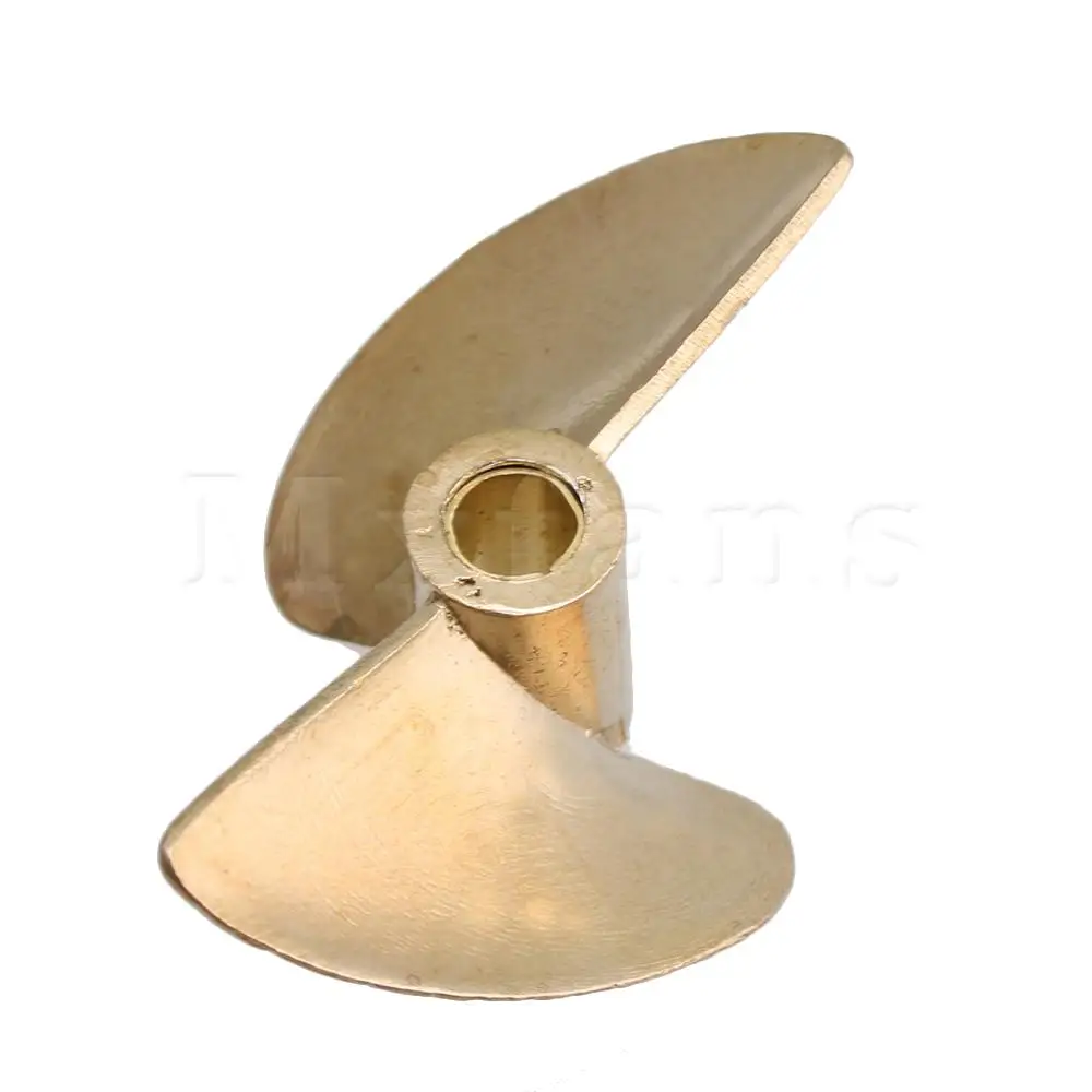 Mxfans Dia 4mm Shaft Center Hole RC Boat 2 Leaves Brass Propeller Dia 37mm P1.4