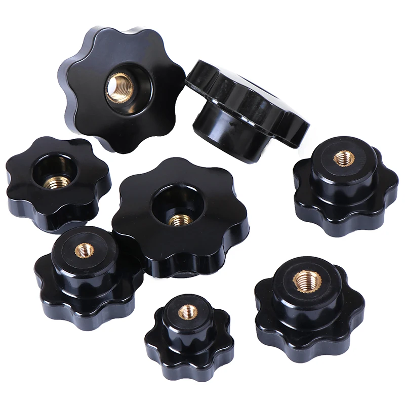 M5/M6/M8/M10/M12 Female Thread Star Shaped Head Clamping Nuts Knob For Industry Equipment 1PCS nuts Copper Core Knob