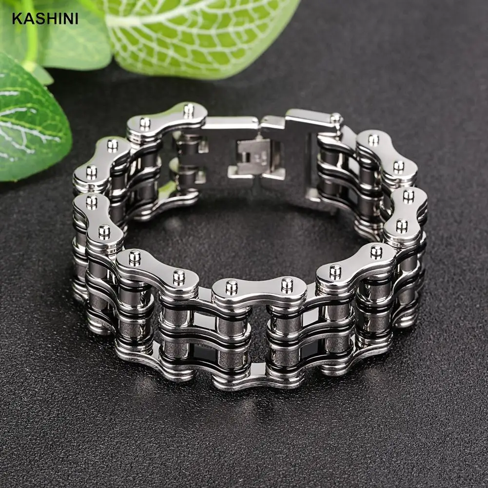 Retro Men Multilayer Bracelets Bangles Punk Biker Bicycle Motorcycle Chain Link Bracelets for Men Stainless Steel Jewelry