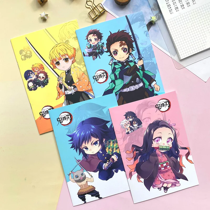 20 pcs/lot Cute Demon Slayer A5 Notebook Cute Portable Note Book Diary Planner Stationery gift School Supplies