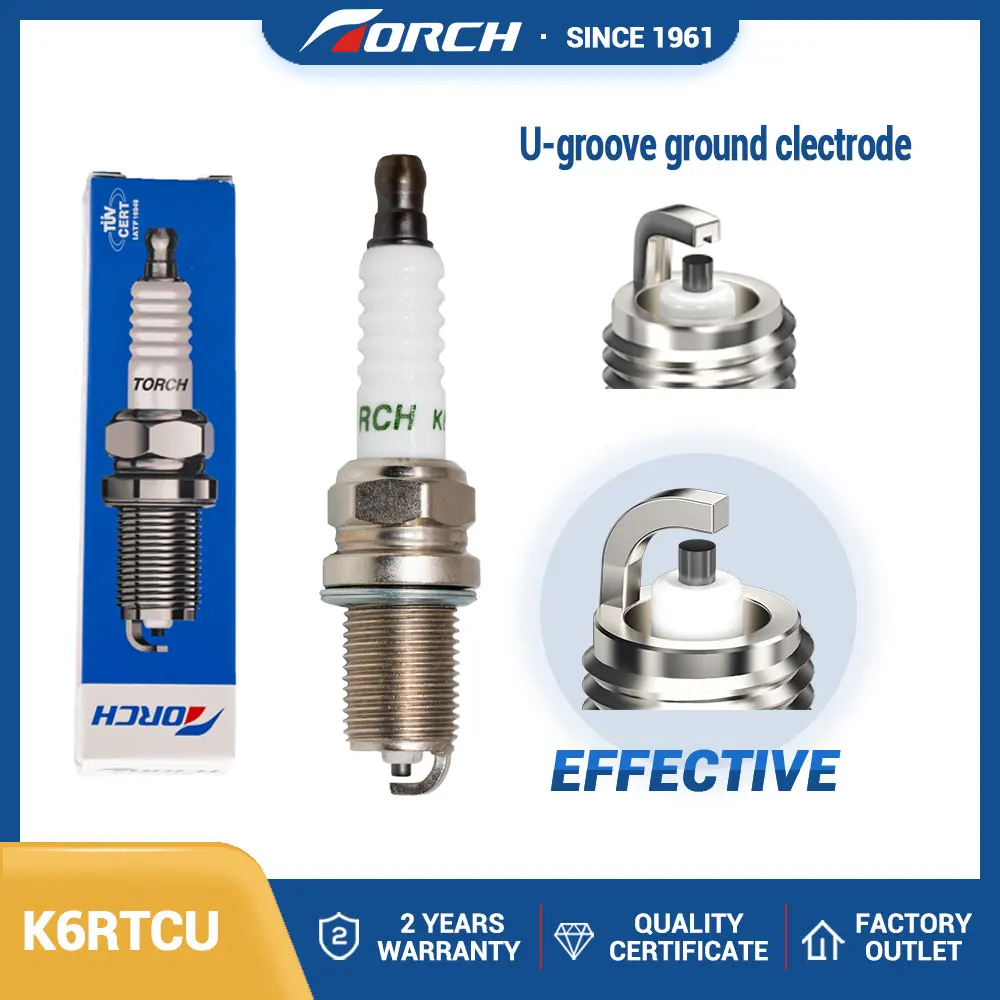 Auto Resistor Bujia Spark Plug TORCH K6RTCU Fit for CHEVROLET for GREAT WALL for BYD for OPEL for LADA Powerful Energy