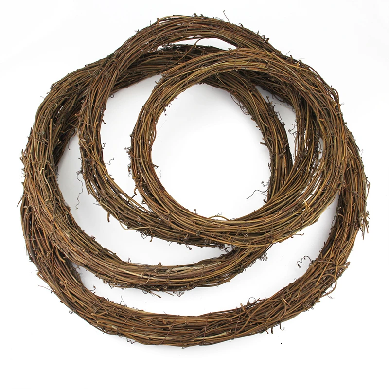 Guirxiété de couronne de rotin naturel pour la décoration intérieure, bricolage, décorations de joyeux Noël, artisanat d\'arbre, accessoires de Noël,