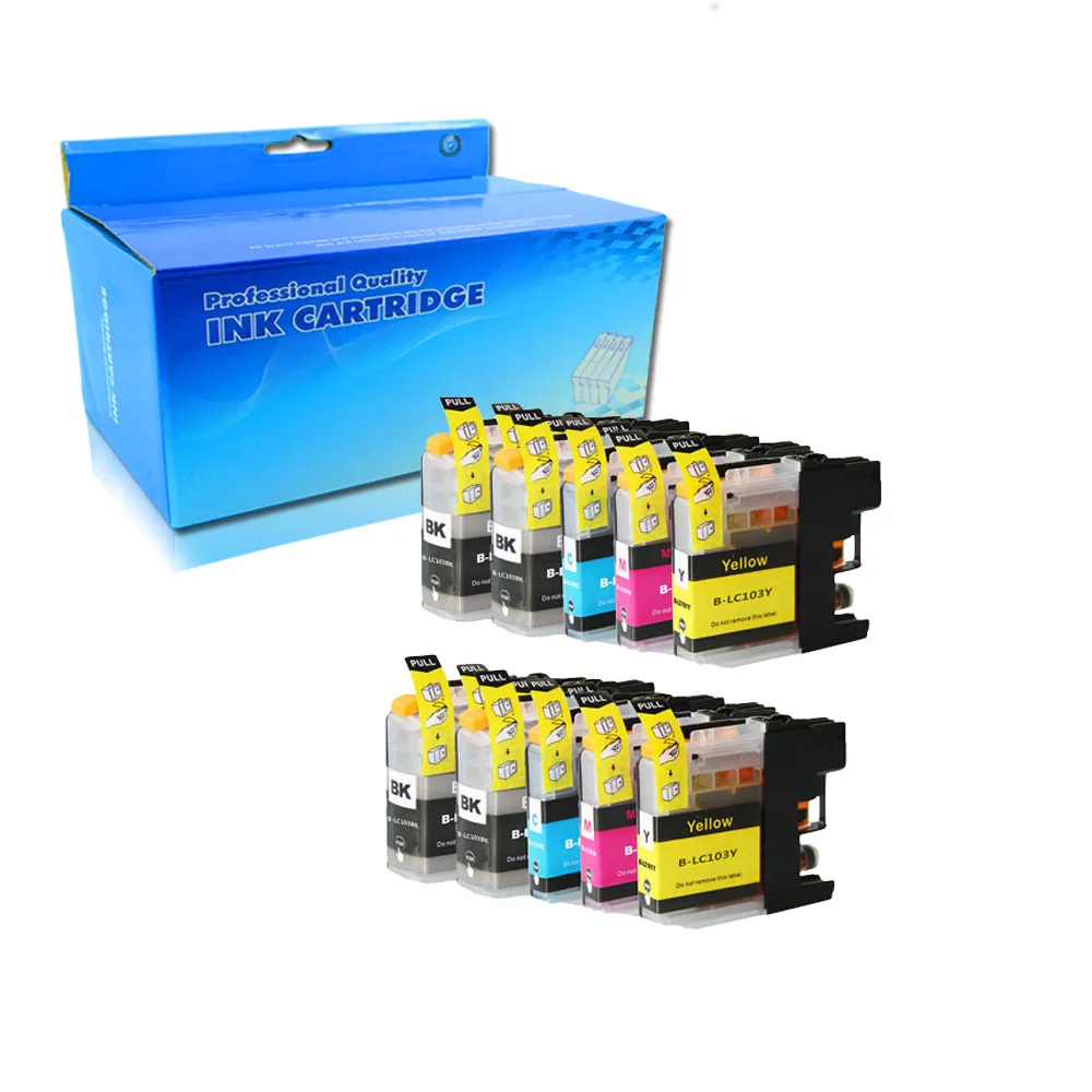 

10 pk LC103 XL LC103 Combo Pack Ink Cartridge Compatible for Brother MFC-J4310DW/J4510DW/J4610DW/J4710DW/J450DW Printer