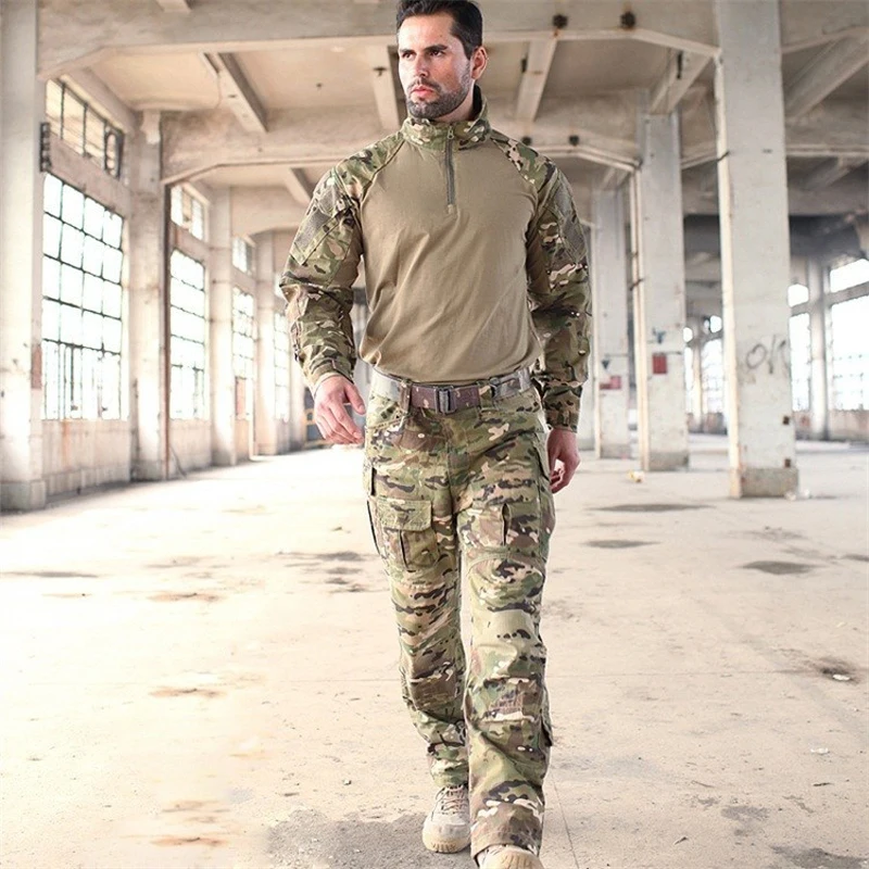 

Warchief Tactical G3 Camouflage Suit Airsoft Uniform Rapid Assault 1/4 Zip Shirt Pants Set Multicam Sniper