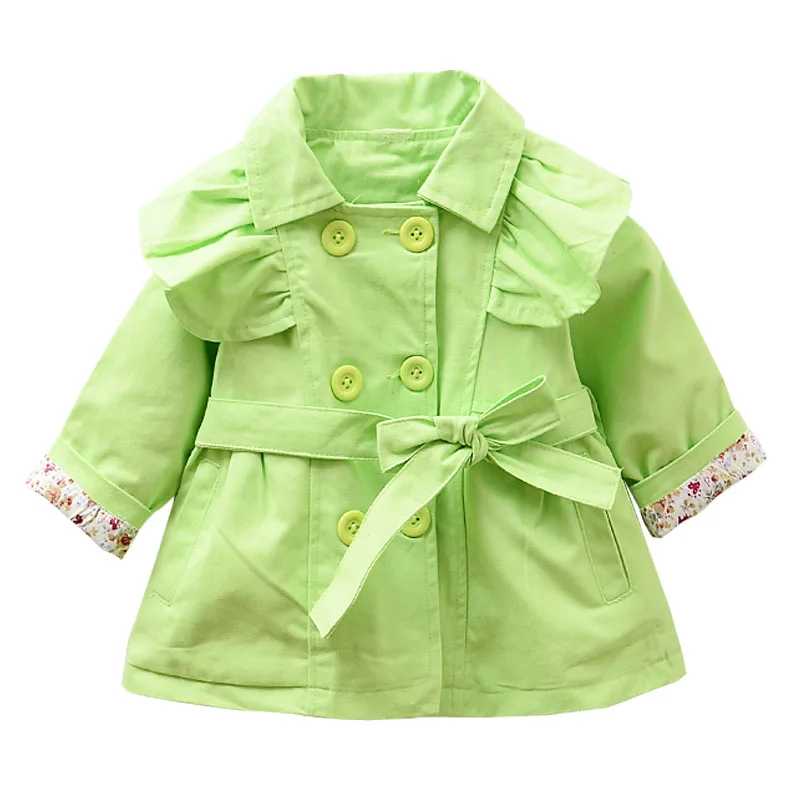 

Fashion Autumn Girls Double Breasted Infant baby Kids Princess Coat Children Outwear Coats Belt Trench Cardigan