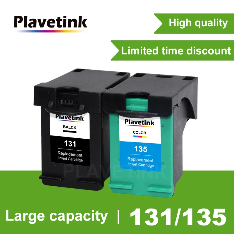 

Plavetink 131 135 compatible Ink Cartridge for printer hp deskjet 2710 7510 3050 5743 5940 5943 6843 2573 PSC1600 2350 Printer