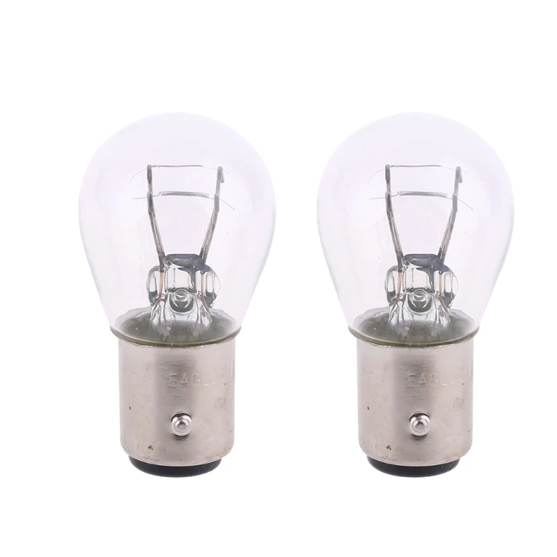 2pcs P21/5W S25 12V21/5 BAY15D Car Clear Glass Lamp Brake Tail Bulb Car Indicator Halogen stop Lamp brake bulbs 37JE