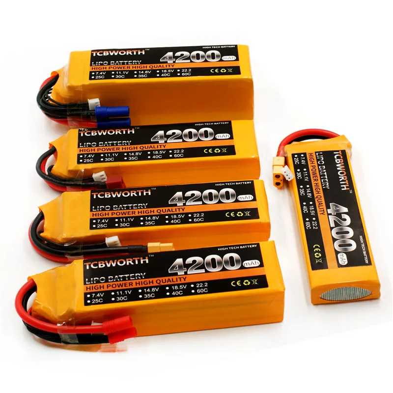 RC Toy LiPo Battery 2S 3S 4S 5S 6S 4200 5200 6000mAh 30C 40C 60C 7.4V 11.1V 14.8V 18.5V 22.2V New RC Airplane Drone Car