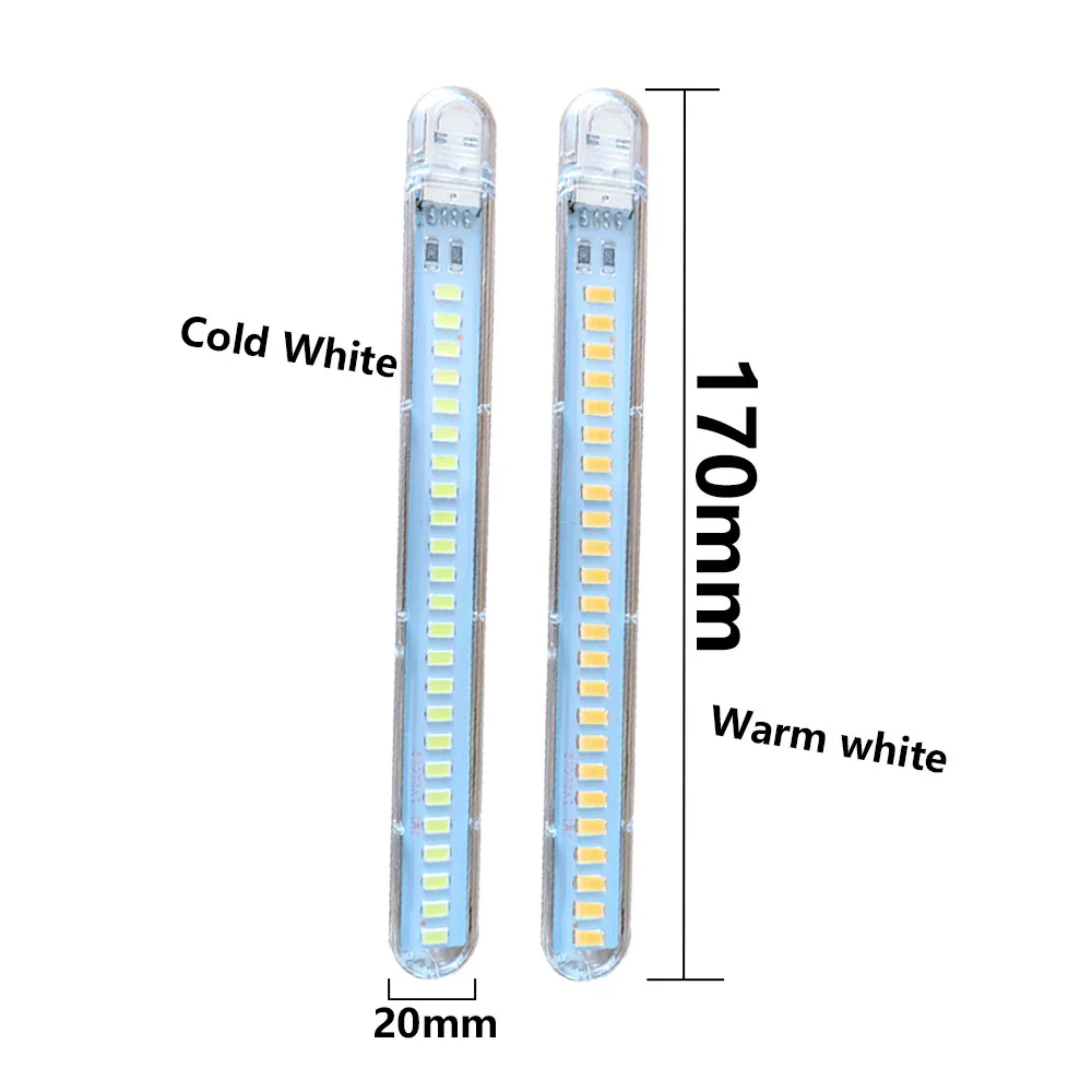 USB LED 3LEDs 8LEDs 24leds Book Lights LED Bulb 5V Power Input White 5000-6500K Warm White 3000-3500K USB Night light