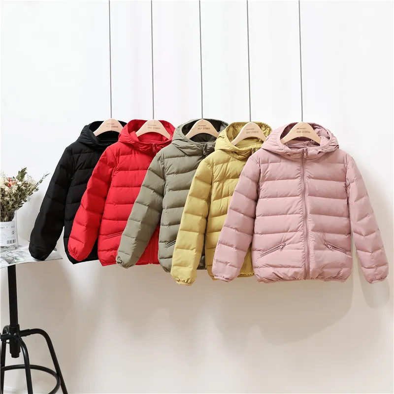 Family Look Matching Winter 90% White Duck Down Jacket Mom Daughter Son Outfits Boy Girl Kids Ultra Light Padded Spring Coat