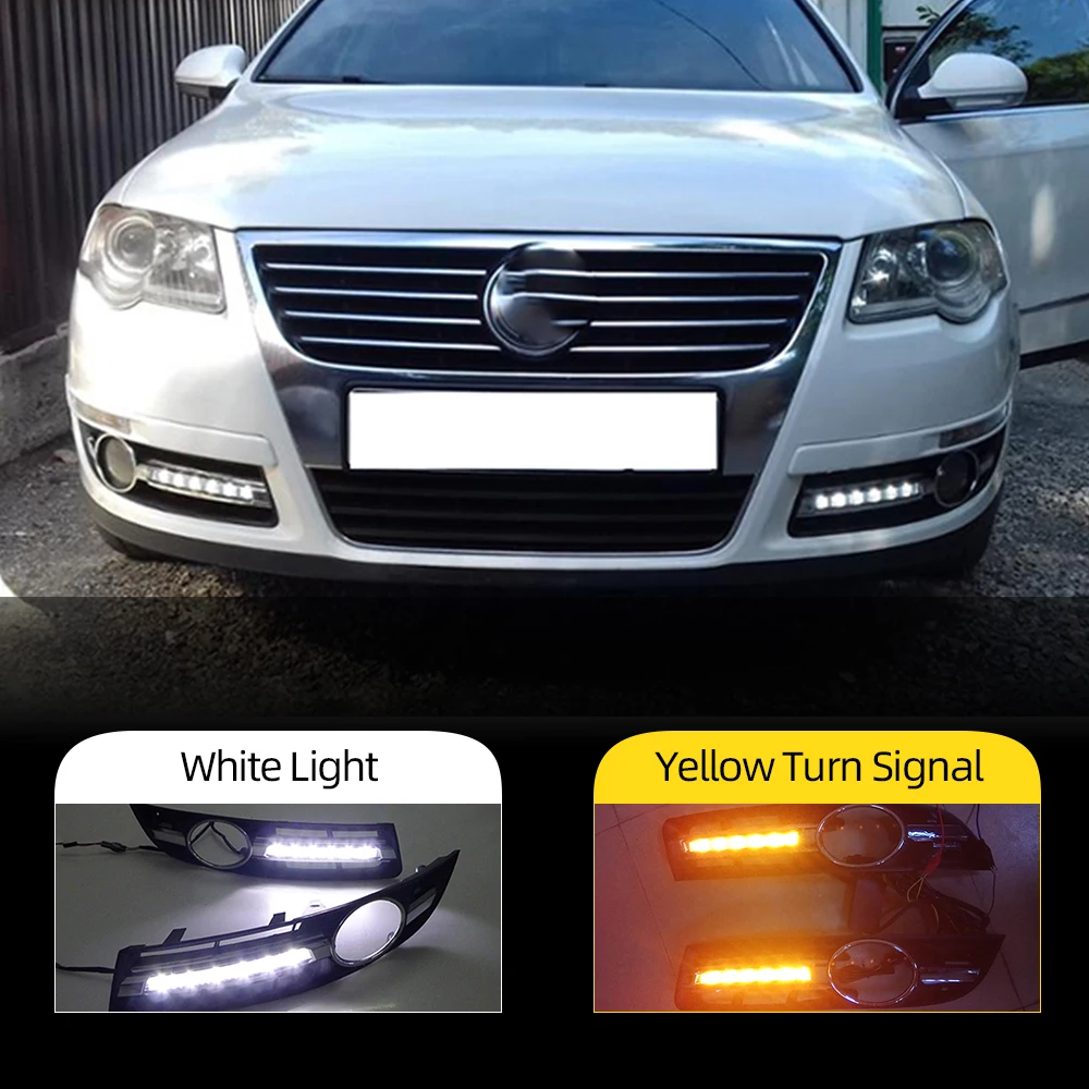 CSCSNL 1Set Car LED DRL Daytime Running Light For Volkswagen VW Passat B6 2005 2006 2007 2008 2009 2010 2011 Fog Lamp