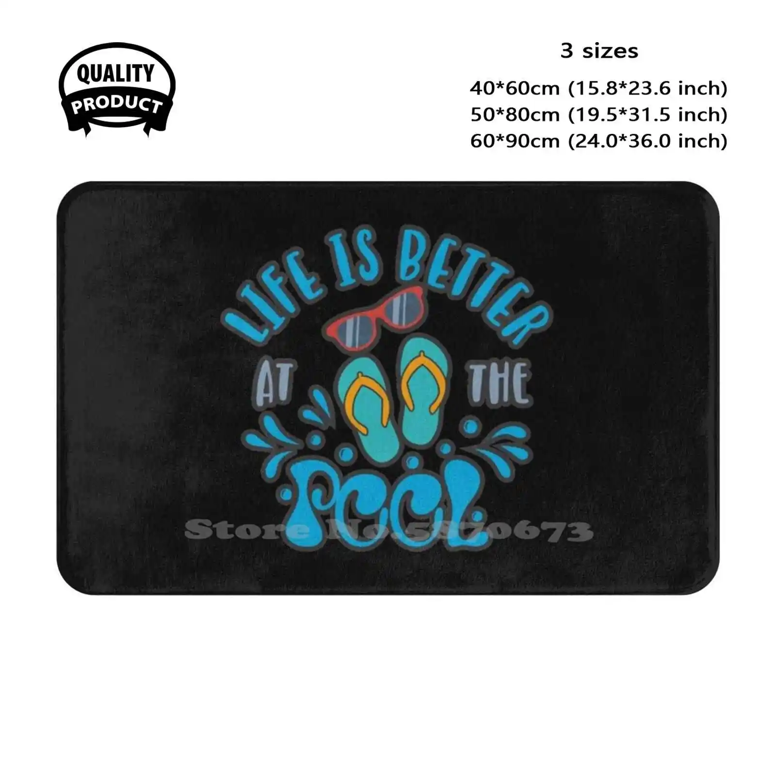 Funny Life Is Better At The Pool Summer Women'S Soft Cushion Home Carpet Door Mat Car Rug Pool Ideas Pool Lovers Pool Related