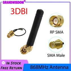 Antena lora pbx ipex, Conector de RP-SMA 3dbi, 868MHz, 915 MHz, 21cm, SMA macho/u.FL, GSM