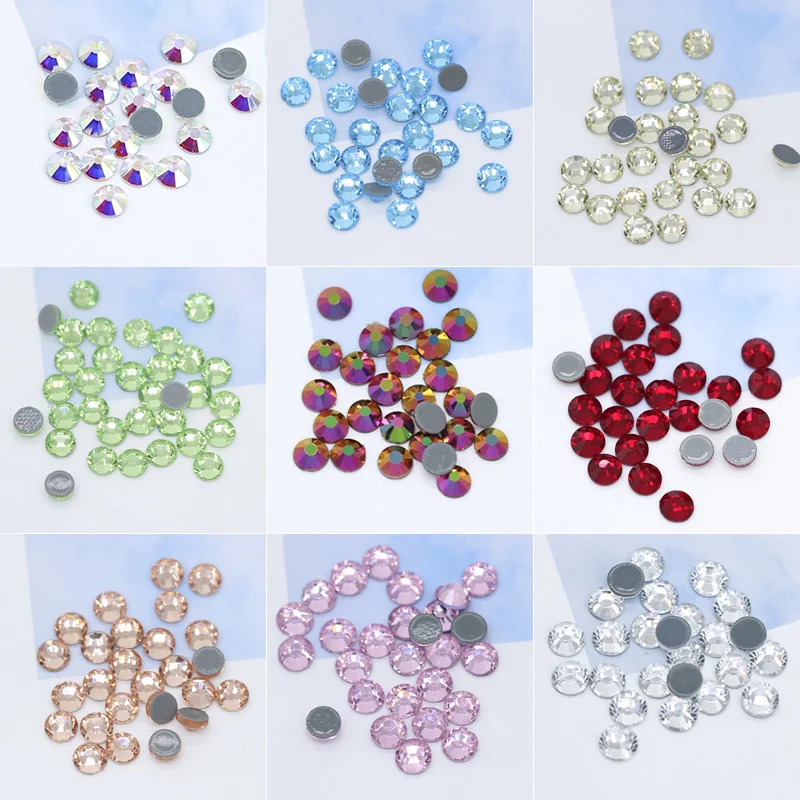 144p 5A Top quality ss10 41-color Iron on hotfix crystal Nail Art rhinestone flatback Hot fix glass stone for Weding Dress Craft