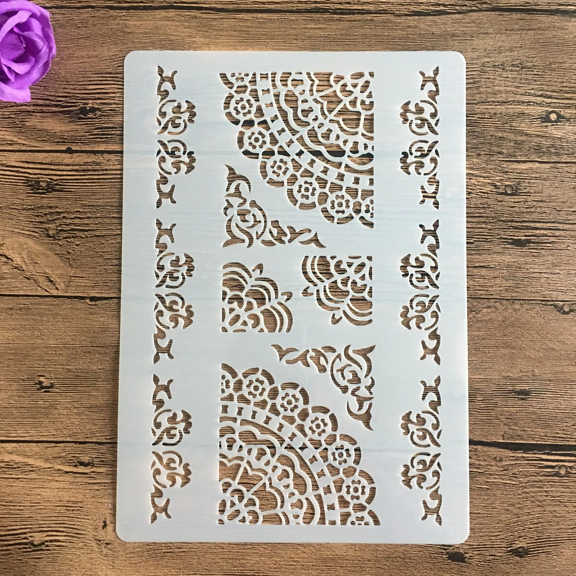 A4 29 *21cm Lace mandala layered stencil painting scrapbook stamp album decoration embossed paper card template decoration
