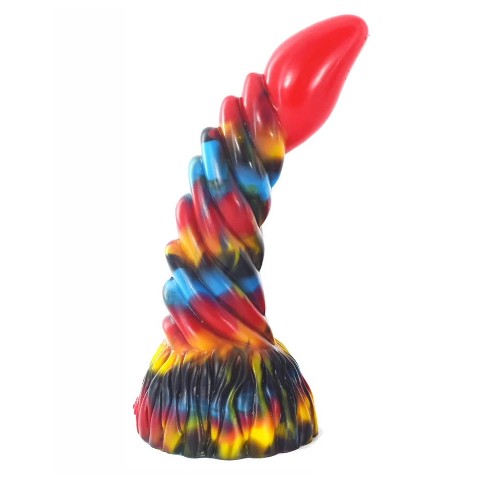 FAAK New Art Graffiti Butt Plug Silicone Multi Color Wolf Horse Sucker Anal Dildo Sex Toys For Women Vagina Stimulate Sex Shop