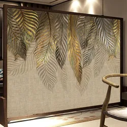 Papier peint mural personnalisé pour murs de chambre à coucher, feuilles d'art moderne 3D, peinture murale de fond TV, papier de décoration d'intérieur, salon