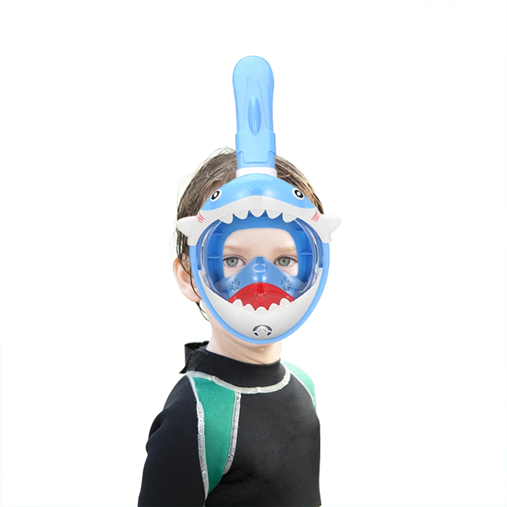 SMACO-Full Face Snorkel Mask for Kids, Snorkeling Gear, Scuba Diving Masks, Anti-Fog, Anti-Leak, Dry Top Set