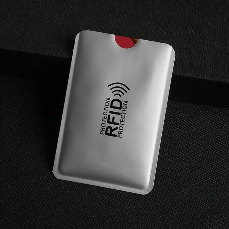 10pcs Silver Anti Rfid Wallet Blocking Reader Lock Bank Card Holder Bank Card Case Protection Metal Credit Card Holder Aluminium