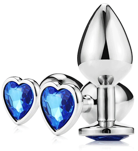 Heart shaped metal anal plug Sex Toys Stainless Smooth Steel Butt Plug Tail Crystal Jewelry Trainer For Women Man Anal Dildo