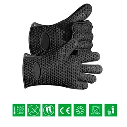 2 Pieces Food Grade Heat Resistant Silicone Kitchen barbecue oven glove Cooking BBQ Grill Glove Oven Mitt Baking glove