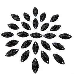 200ps 400ps 7x15mm Black Boat Shape Sew on Clothing Crystals Loose Rhinestones Beads For Design Clothes Wedding Prom Costumes