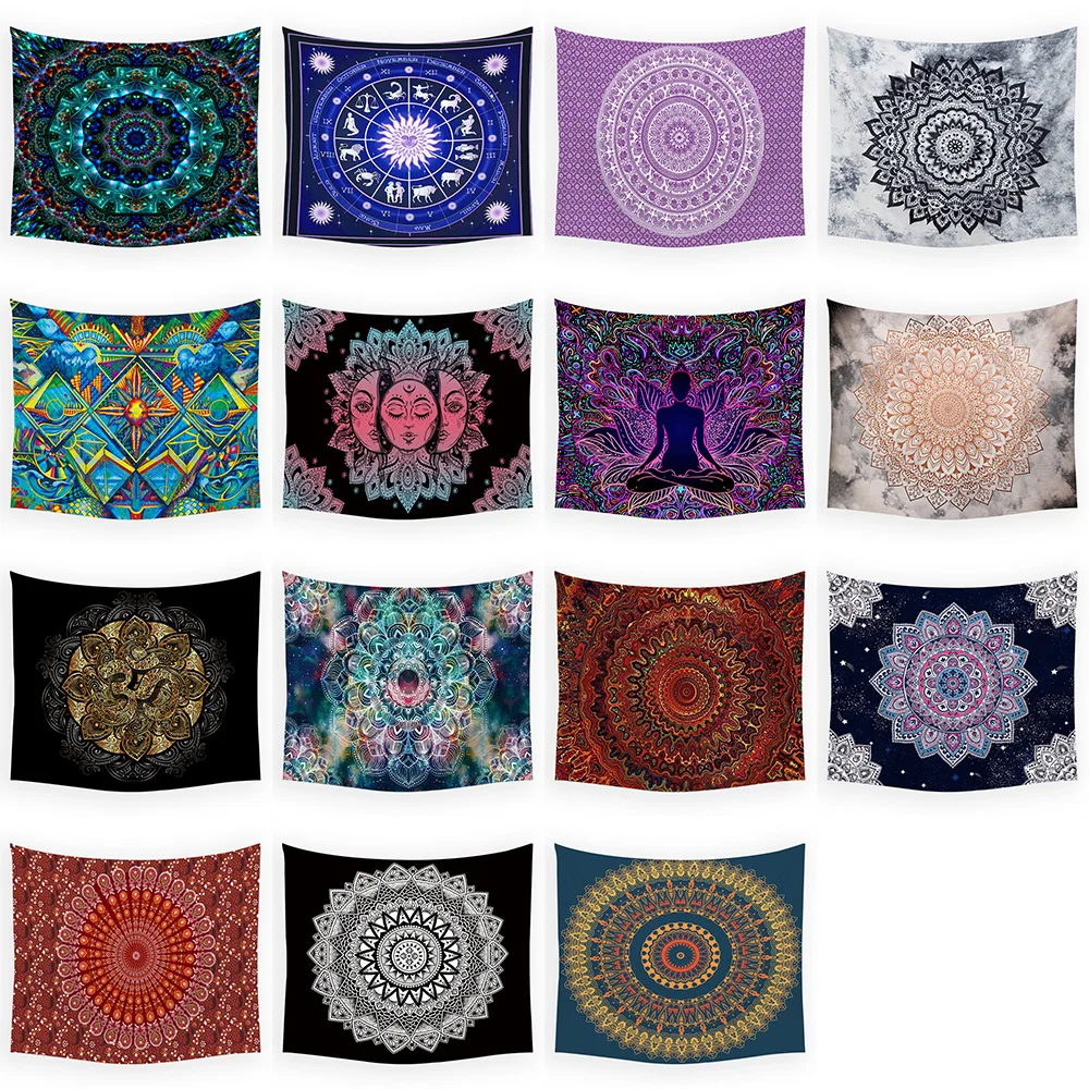 Morocco Indian Tapestry Wall Hanging Sandy Beach Throw Rug Blanket Tapestrry Mandala Geometric Bohemian Meditation Tapestries