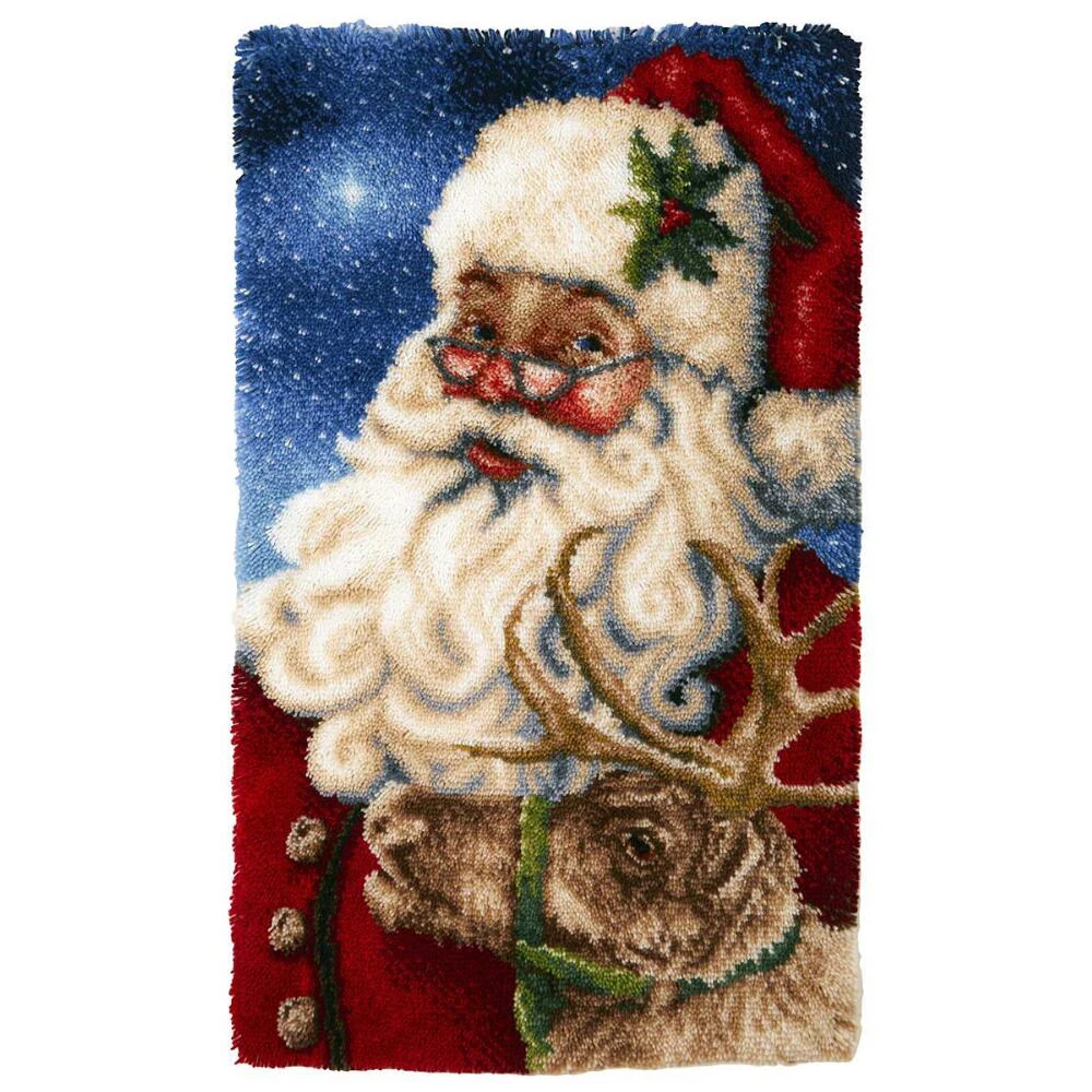 Christmas decoration Tapestry with Pre-Printed Pattern do it yourself Crochet strings rugs Knotted stitch embroidery kit Hobby