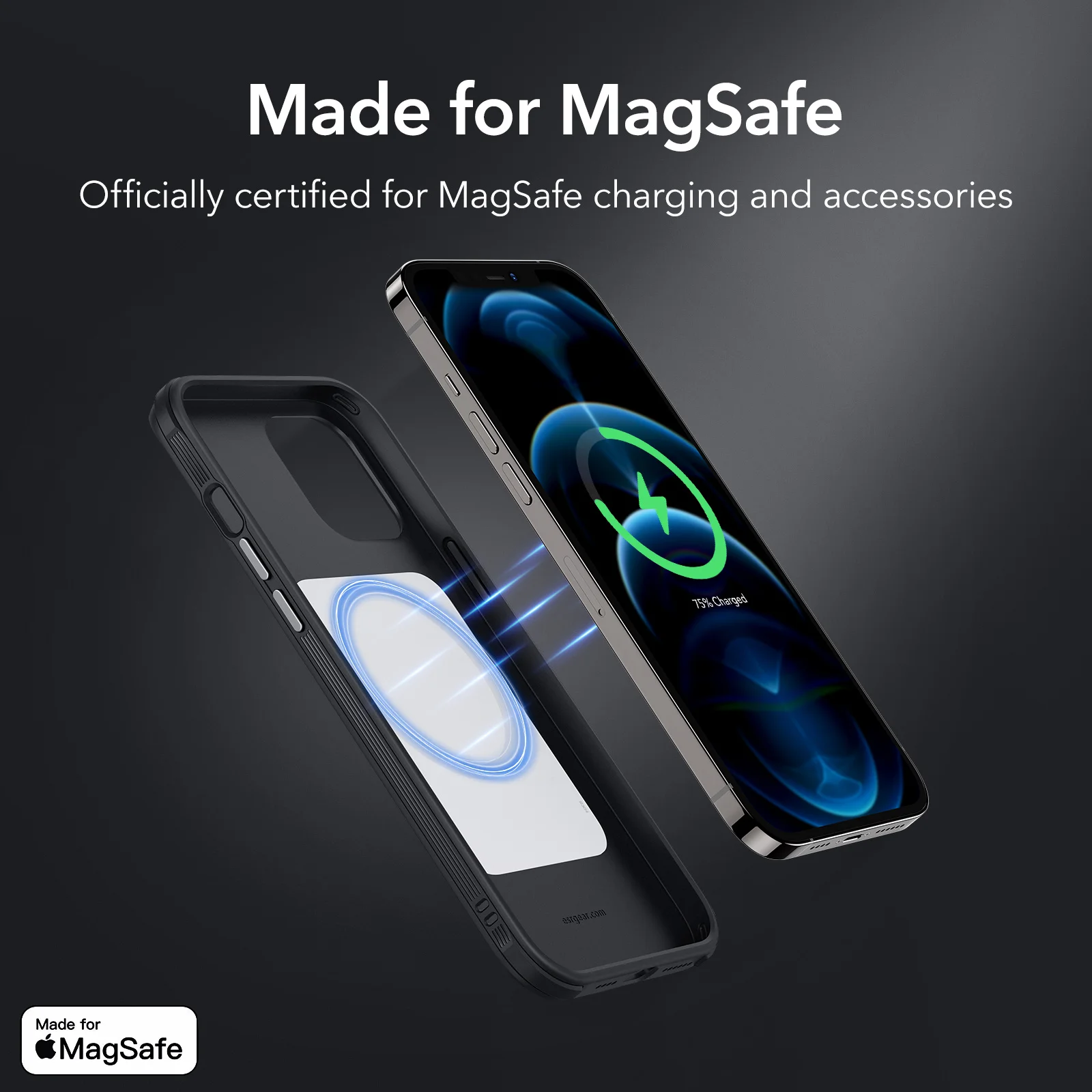 ESR-Estojo de couro certificado MagSafe para iPhone, estojo magnético para iPhone 12 Pro Max