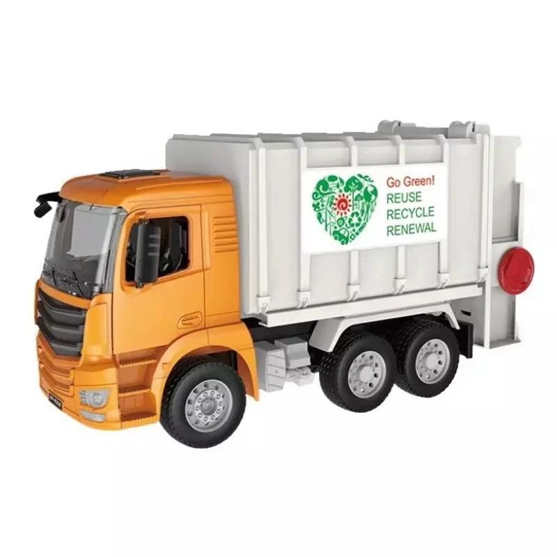 Electronic High Simulation Large Size Garbage Sorting Truck  Movable Lifted Front Openable Sanitation Garbage Car With 6 Ashcan