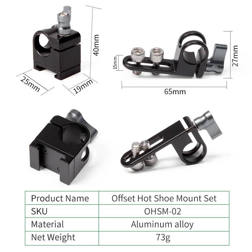 Lanparte офсетное крепление холодного/горячего башмака с офсетным 15 мм стержневым зажимом для DSLR камеры аксессуары