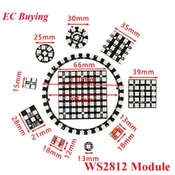 WS2812 WS2812B 1 2 4 7 9 16 25 32 64 Bit WS 2811 5050 RGB LED Lamp Panel Module 5V Colorful LED Controller Precise for Arduino
