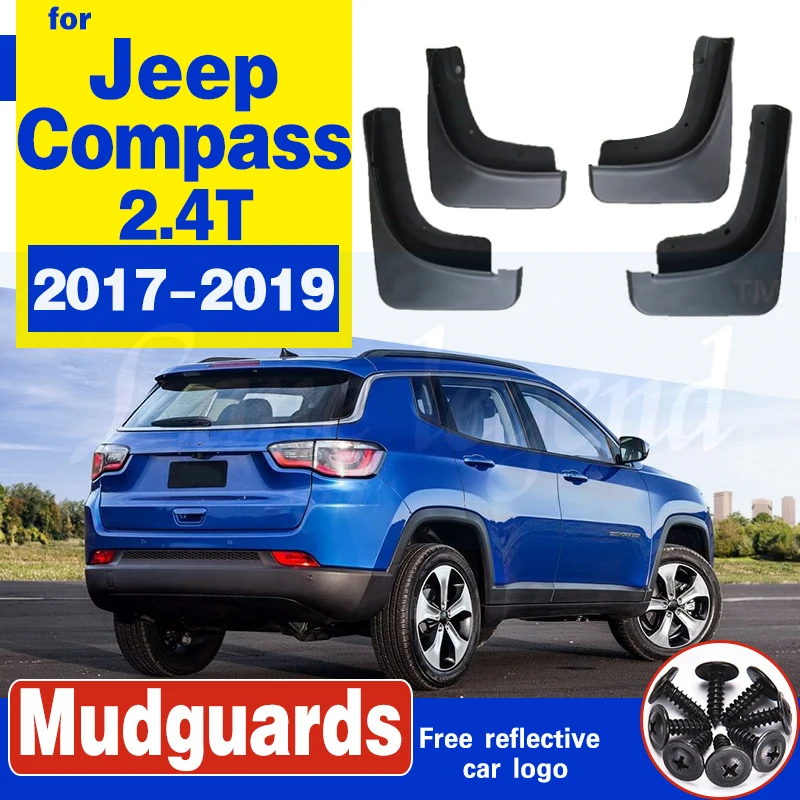 4pcs Molded Car Mudflaps Front Rear Mudguards Fit For Jeep Compass 2017-2019 2.4T Splash Guards Mud Flap Car fender Flares