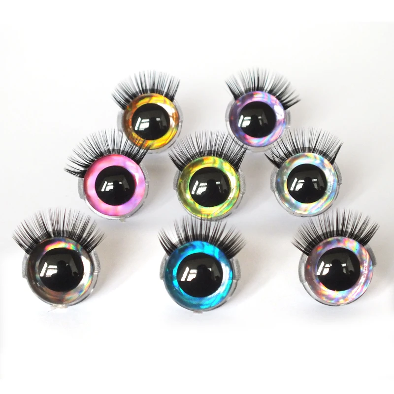 16sets 20mm 3D toy eyes Safety eyes with eyelashes-flashing eyes Plastic safety eyes