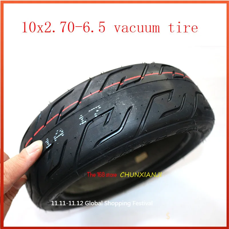 

10 inch Vacuum Tires 10x2.70-6.5 Tubeless Tire Vacuum tyres fits Electric Scooter Balanced for many size like it 10*2.70-6.5