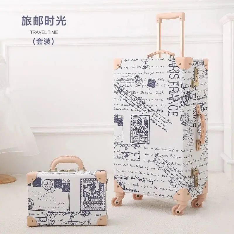 Hot!New Women 2PCS/SET Retro Travel Suitcase Rolling Luggage sets,12\