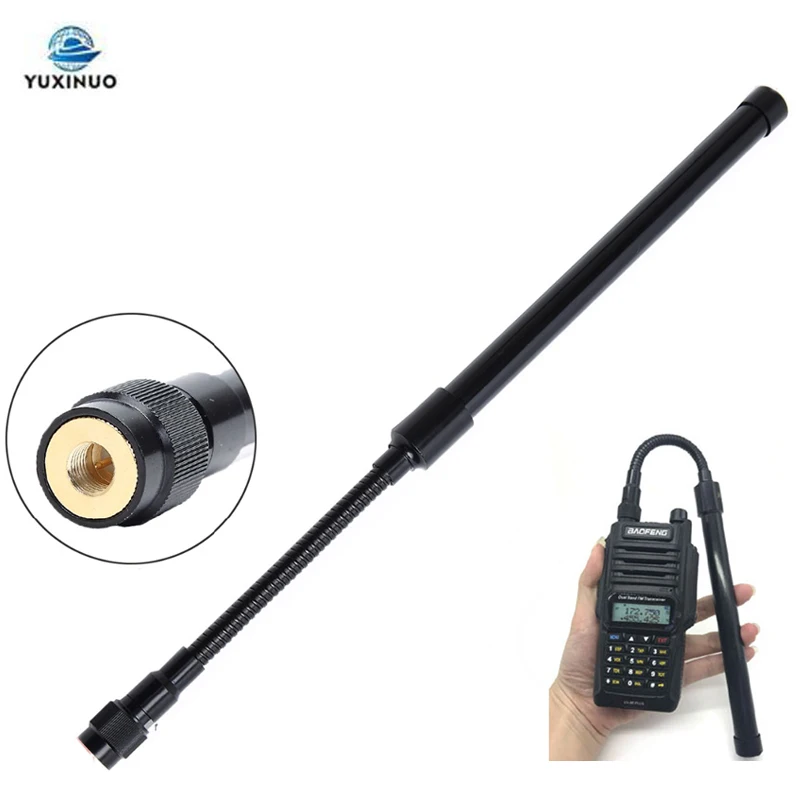 Antena Tática Gooseneck Sma-banda Dupla Masculina Vhf Uhf Antena Dobrável para Yaesu Vx3r 5r 7r 230 Wouxun Kg-uv8d Tyt Radio Ar148