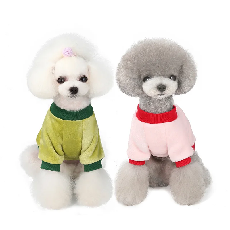 Fruit Embroidery Coral Fleece Pet Dog Clothes for Small Dogs Winter Puppy Cat Clothing Chihuahua Coat Schnauzer Poodle Costume