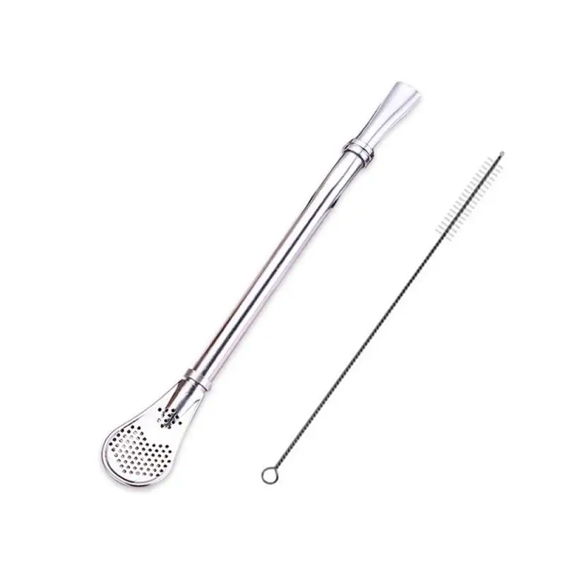 Stainless Steel Tea Filter Yerba Mate Tea Straws Bombilla Gourd Reusable Tea Tools Drinking Straw Spoon Washable Coffee Tea Tool