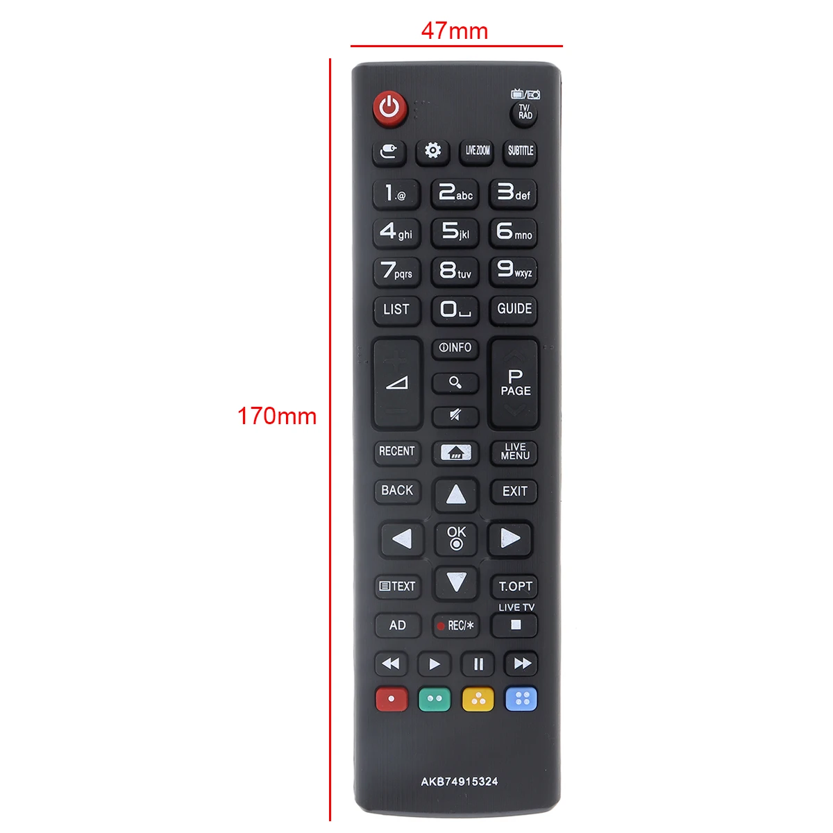 Remote Control TV Black IR hitam, dengan jarak jauh 10M transmisi jarak jauh cocok untuk TV 43UH610V/50UH635V//