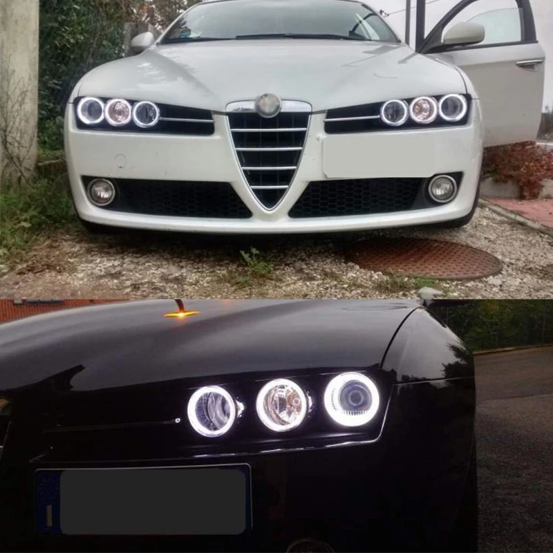 6pcs Super Bright White Color 3528 SMD Led Angel Eyes kit daytime running light DRL for Alfa Romeo 159 2005-2011 Car Styling