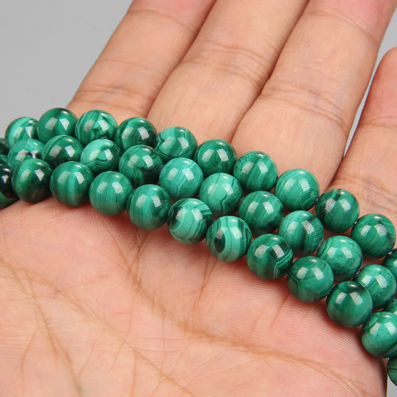 Quality Raw Natural Green Malachite Stone Bead Smooth Loose Spacer Gem Stone Beads For Jewelry Making Beadwork Finding Diy Gift