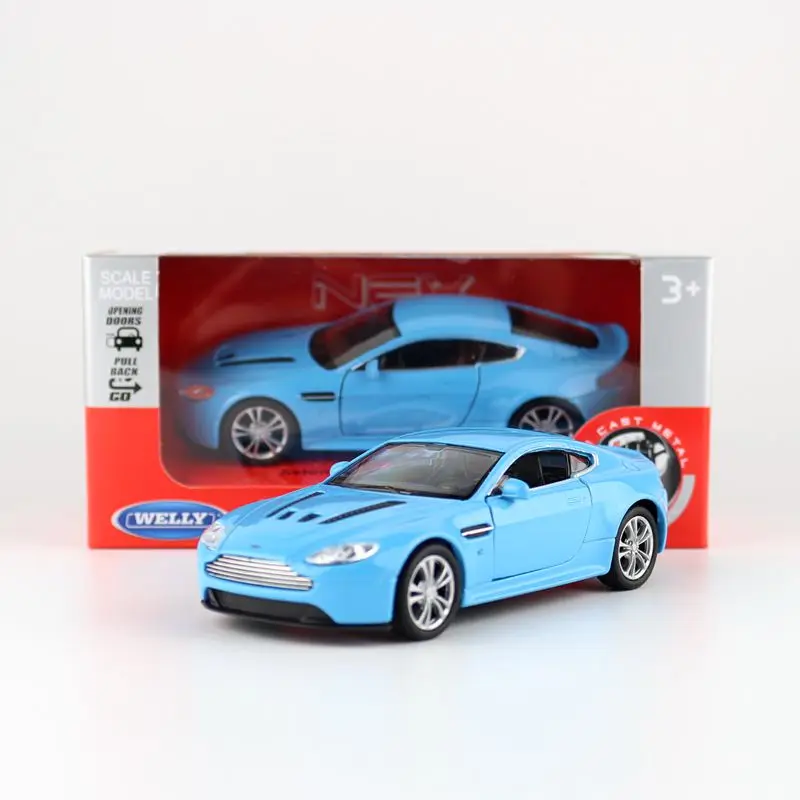 WELLY Toy Diecast Model 1:36 Scale Aston-Martin V12 Super Sport Pull Back Car Educational Collection Gift For Children