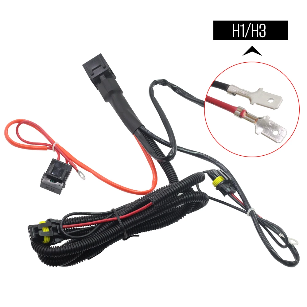 Buildreamen2 H1 H3 H7 H8 H9 H11 9005 9006 9012 HID Xenon Kit Wire Relay Harness Wiring For Car Headlight Fog Light 35W 55W 12V