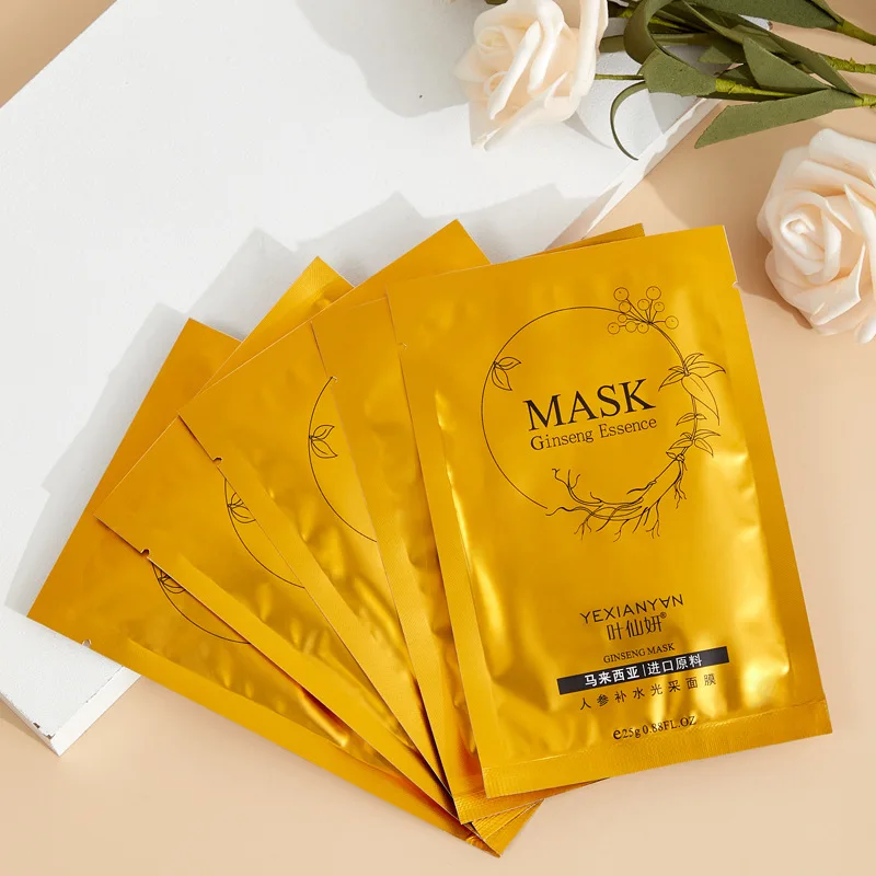 Ginseng Essence Face Mask Anti-Aging Sheet Mask Herbal Depth Replenishment Oil-Control  Moisturizing  Female