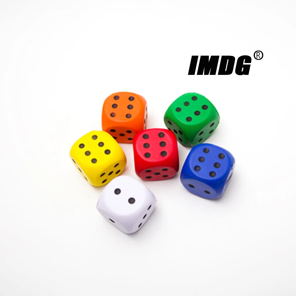 2pcs/pack Sponge Dice 6cm Large Size Colorful Dice Solid Dotted Rounded Toy Entertainment Game Dice
