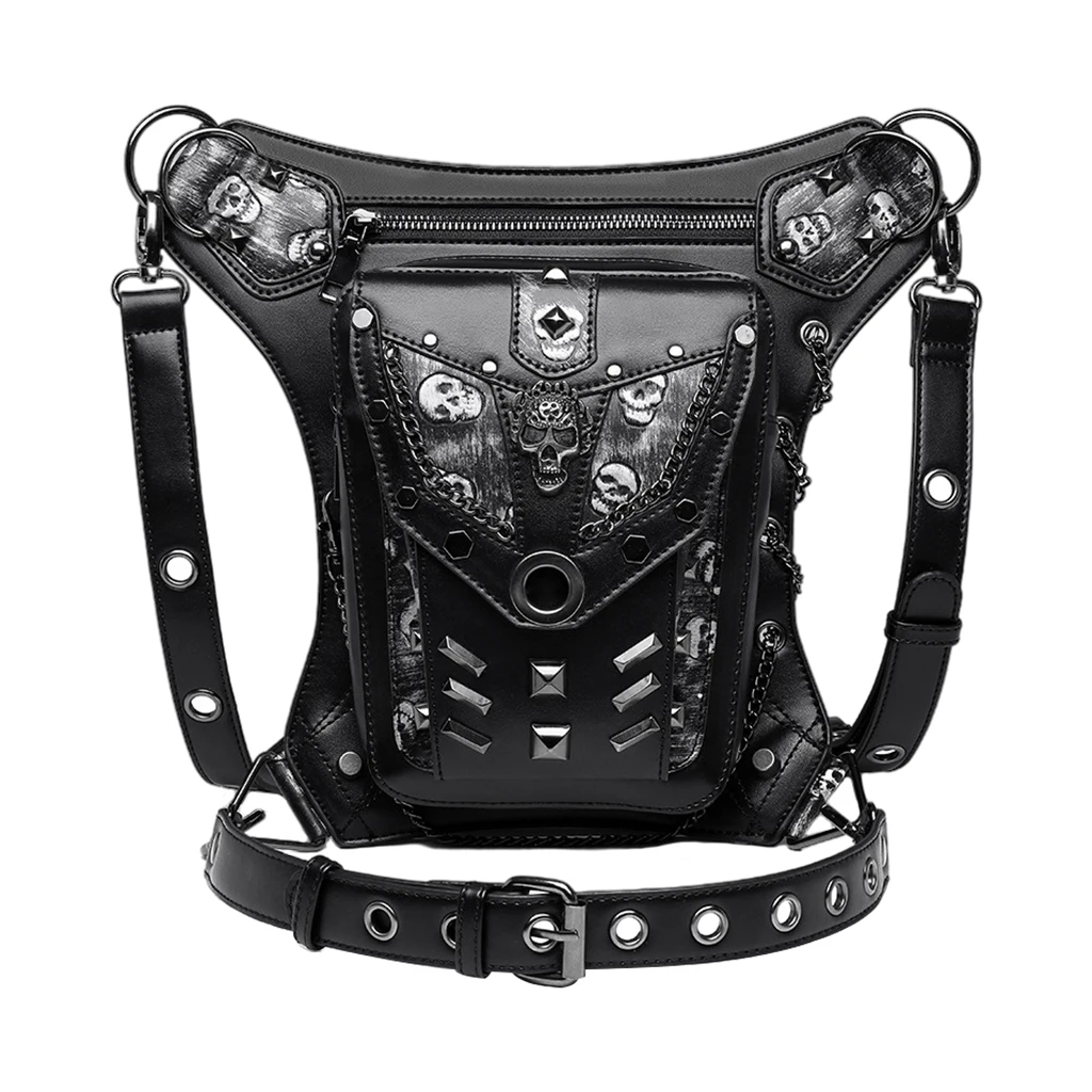 Gothic Steampunk Waist Bag Fanny Pack Satchel Leg Drop Bag Hip Holster Purse