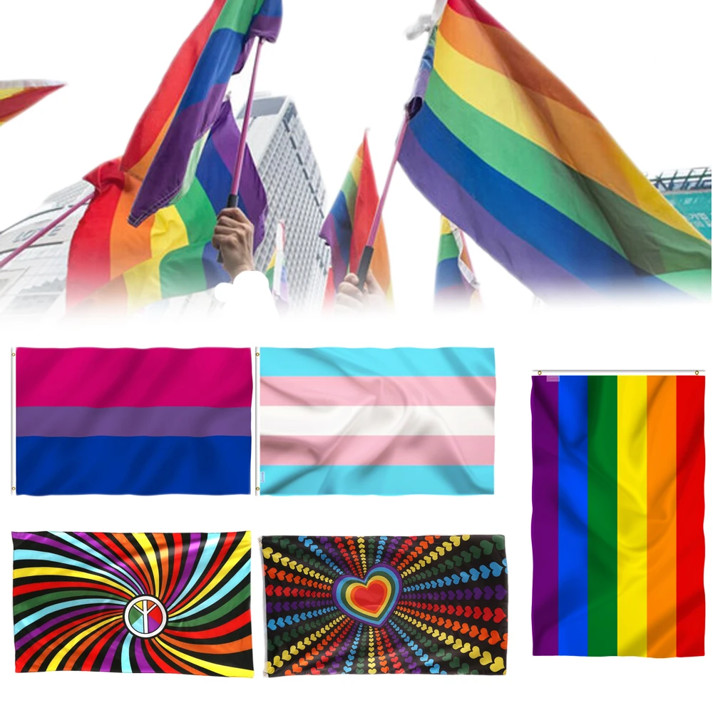 Sale New Rainbow Flag Polyester standard Flag Gay Pride Peace Flags Outdoor Indoor